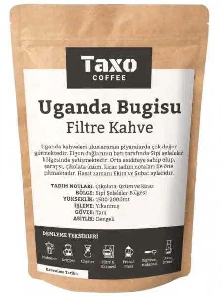 Taxo Coffee Uganda Bugishu Çekirdek Kahve 1 kg Kahve