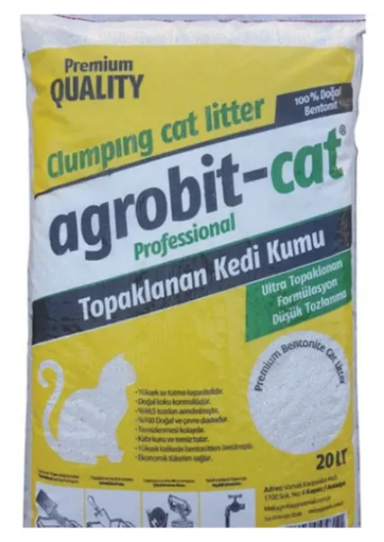 Agrobit Doğal Bentonit Kokusuz 20 kg Kedi Kumu