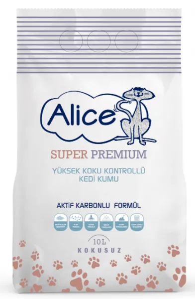 Alice Aktif Karbonlu Premium 10 lt Kedi Kumu