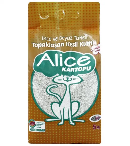 Alice İnce Taneli Pudra Kokulu 5 kg Kedi Kumu