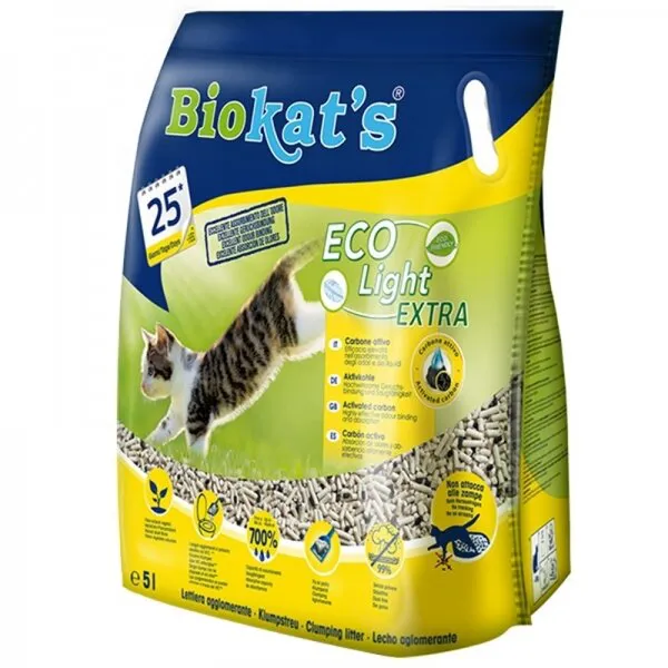 Biokats Eco Light Extra Pelet Aktif Karbonlu 5 lt Kedi Kumu