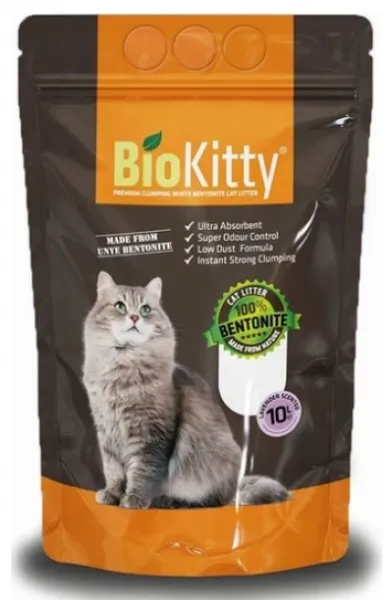 Biokitty Lavanta Kokulu Kalın Taneli Tozsuz Doğal Bentonit 10 lt Kalın Taneli Kedi Kumu
