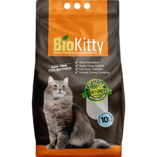 Biokitty Marsilya Sabunu Kokulu İnce Taneli 10 lt Kedi Kumu