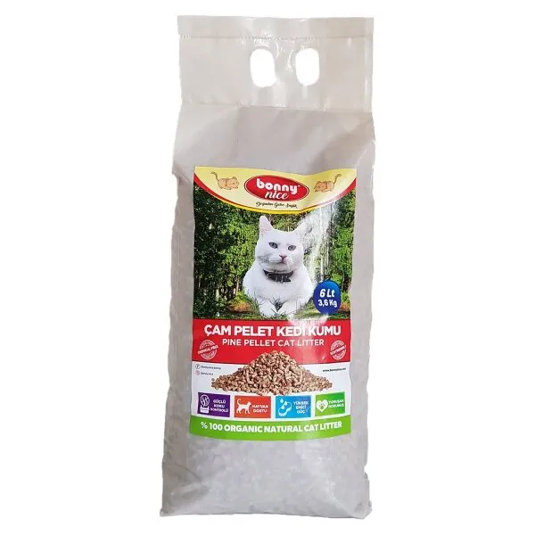 Bonny Nice Organik Çam Pelet 6 lt Kedi Kumu