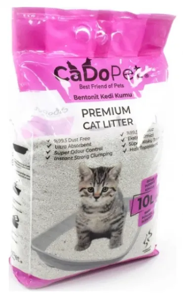 Cado Pet Bentonit Premium Bebek Pudralı 10 lt Kedi Kumu