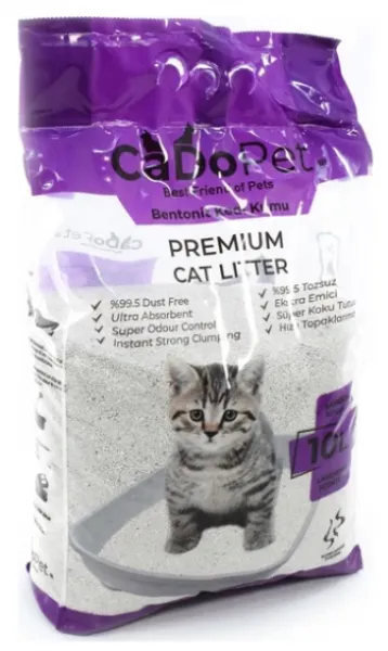 Cado Pet Premium Bentonit Lavantalı 10 lt Kedi Kumu