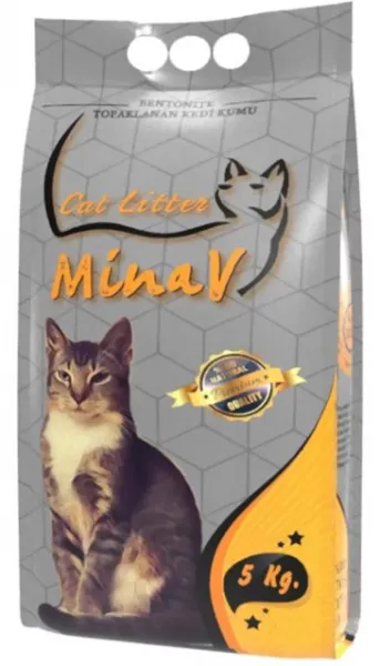 Cat Litter MinaV Doğal Hızlı Topaklanan Bentonit 5 kg Kedi Kumu