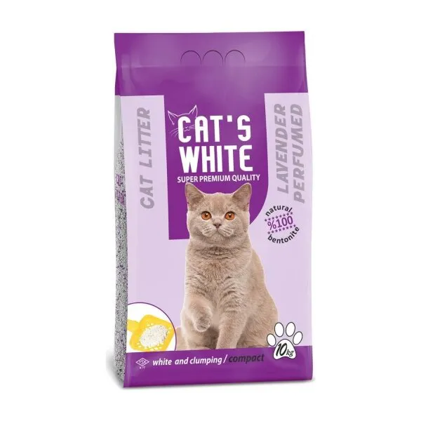 Cat's White Lavanta Kokulu Topaklaşan Doğal Bentonit 12 lt Kedi Kumu