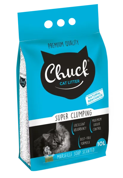 Chuck Marsilya Sabunlu Kalın 10 lt Kalın Taneli Kedi Kumu