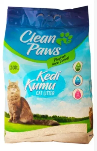 Clean Paws Pudra Kokulu Ince Taneli 10 lt Kedi Kumu