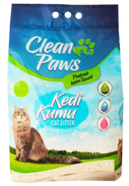 Clean Paws Pudra Kokulu İnce Taneli 5 lt Kedi Kumu