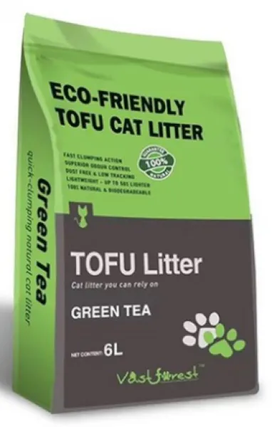 Dubex Tofu Yeşil Çay Kokulu Topaklanan Organik 6 lt Kedi Kumu