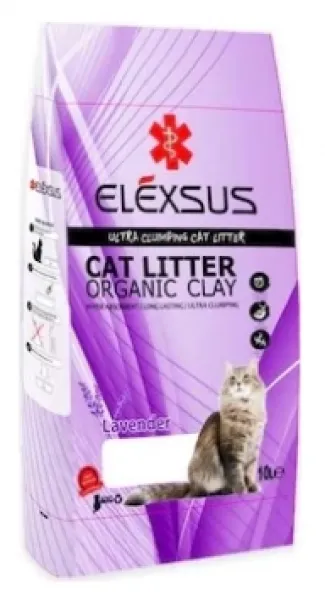 Elexsus Lavanta Kokulu İnce Taneli Doğal 10 lt Kedi Kumu