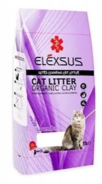 Elexsus Lavanta Kokulu İnce Taneli Doğal 5 lt Kedi Kumu