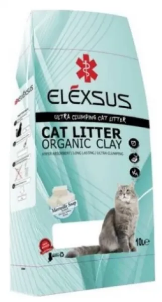 Elexsus Marsilya Sabunlu İnce Taneli Doğal 10 lt Kedi Kumu