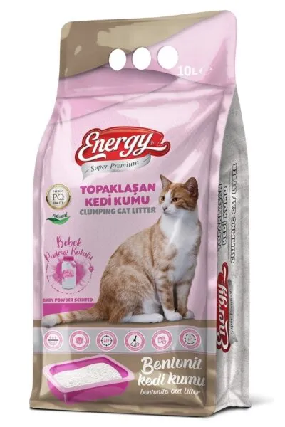 Energy Bentonit Bebek Pudrası Kokulu 10 lt Kedi Kumu