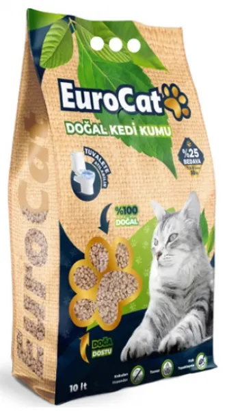 Eurocat Hızlı Topaklaşan Doğal 10 lt Kedi Kumu