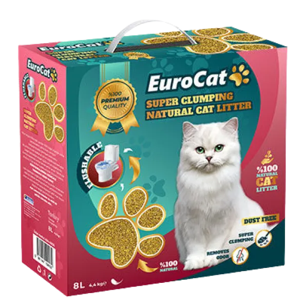 Eurocat Hızlı Topaklaşan Doğal 8 lt Kedi Kumu