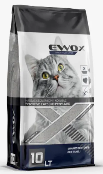 Ewox Kokusuz İnce Taneli 10 lt Kedi Kumu