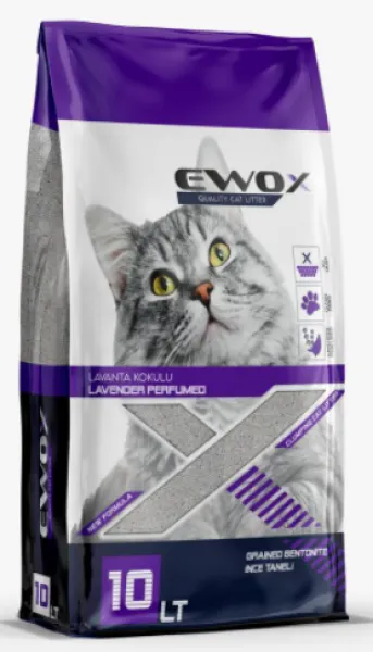 Ewox Lavanta Kokulu İnce Taneli 10 lt Kedi Kumu