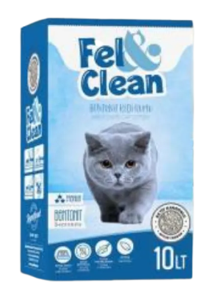 Fel & Clean Aktif Karbonlu Bentonit 10 lt Kedi Kumu