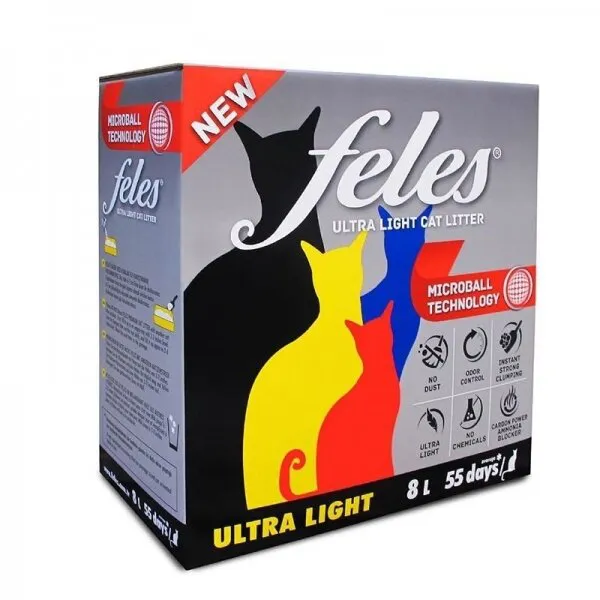 Feles Ultra Light Karbonlu Topaklanan 8 Lt Kedi Kumu