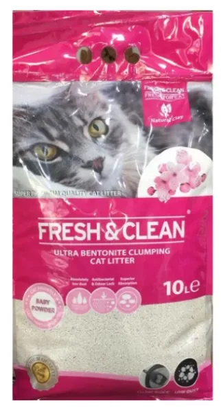 Fresh & Clean Bebek Pudra Kokulu Bentonit 10 lt Kedi Kumu