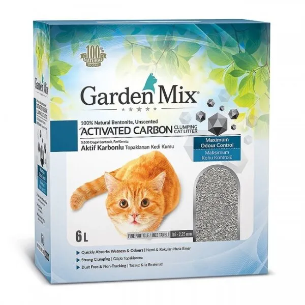 Garden Mix Aktif Karbonlu Bentonit 6 lt Kedi Kumu