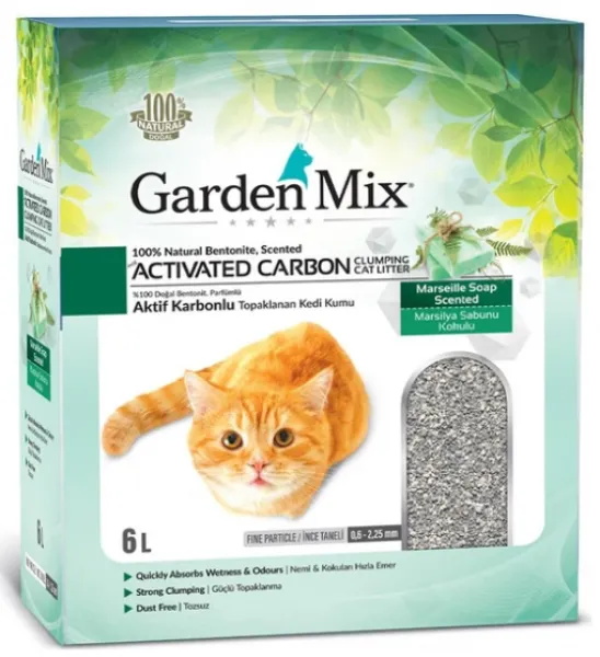 Garden Mix Bentonit Aktif Karbon Marilya Sabunlu 6 lt Kedi Kumu