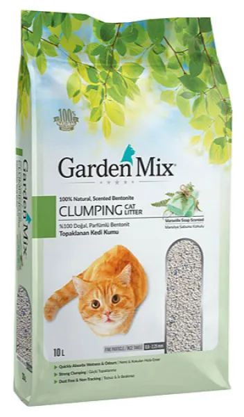 Garden Mix Marsilya Sabunu Kokulu Bentonit İnce 10 lt Kedi Kumu