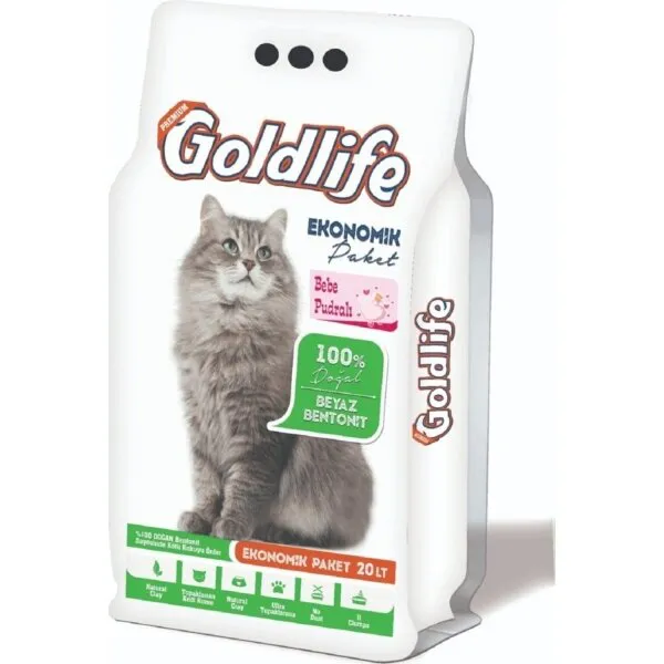 Goldlife Ekonomik Paket Bebek Pudra Kokulu 20 lt Kedi Kumu