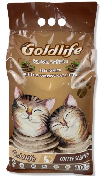 Goldlife Kahve Kokulu Topaklanan 10 lt Kedi Kumu