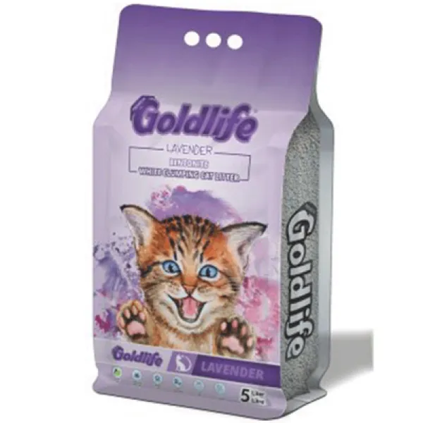 Goldlife Lavanta Kokulu Bentonit İnce Taneli 5 lt İnce Taneli Kedi Kumu