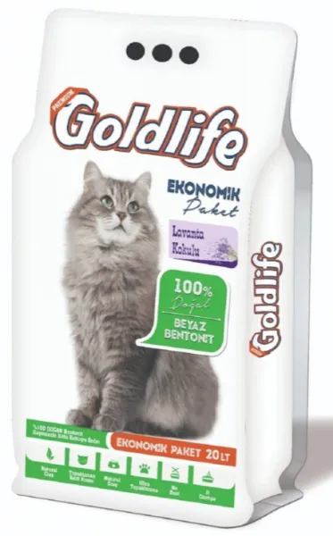 Goldlife Lavanta Kokulu Ince Taneli 20 lt Kedi Kumu