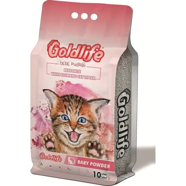 Goldlife Premium Bebek Pudralı Kalın Taneli 10 lt Kedi Kumu