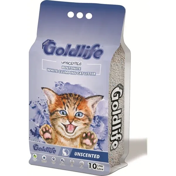 Goldlife Premium Kokusuz Bentonit 10 lt Kedi Kumu