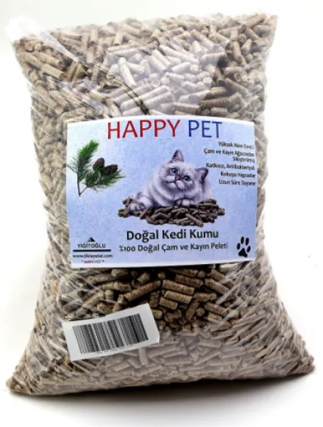Happy Pet Doğal Çam ve Kayın Pelet 7.5 lt Kedi Kumu