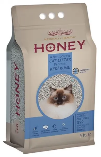 Honey Kokusuz Topaklaşan Doğal Bentonit 5 lt Kedi Kumu