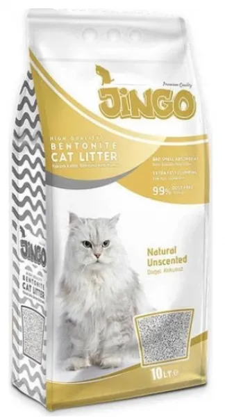 Jingo Naturel Bentonit İnce Taneli 10 lt 10 lt Kedi Kumu