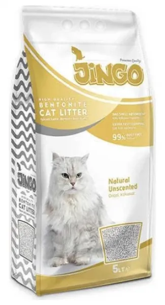 Jingo Naturel Bentonit İnce Taneli 5  lt 5 lt Kedi Kumu