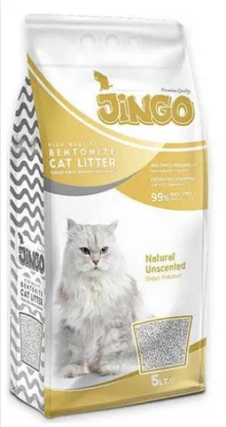 Jingo Naturel Bentonit Kalın Taneli 5  lt 5 lt Kedi Kumu