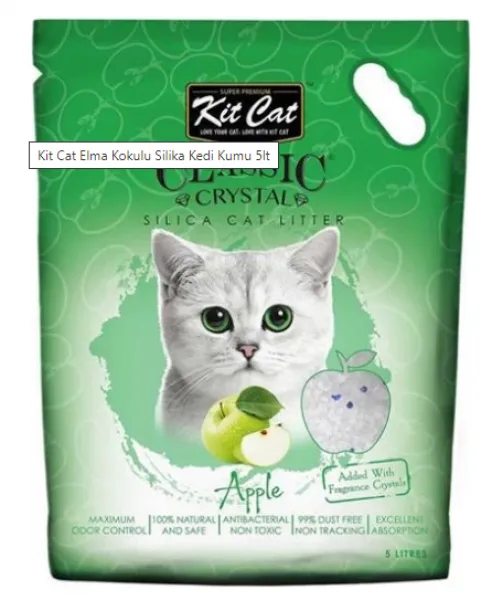 Kit Cat Elma Kokulu Silika 5 lt Kedi Kumu