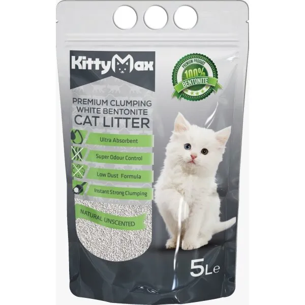 KittyMax Doğal Kokusuz Bentonit 5 lt Kedi Kumu