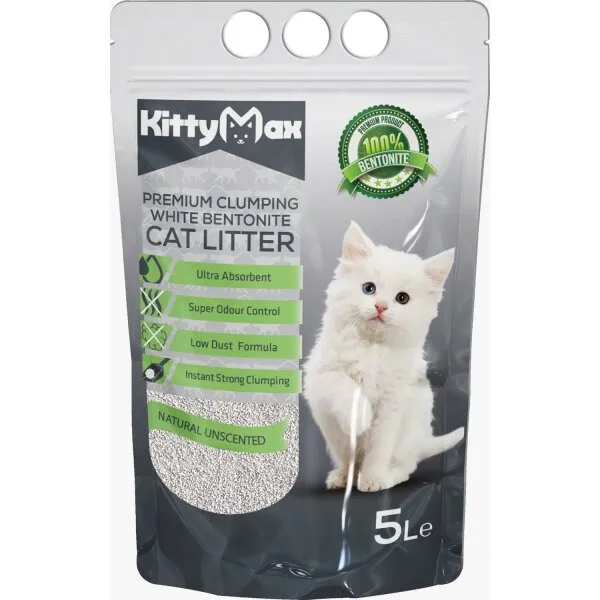 KittyMax Naturel Bentonit Topaklanan 5 lt Kedi Kumu