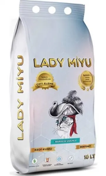 Lady Miyu Lavantalı Topaklanan 10 lt Kedi Kumu