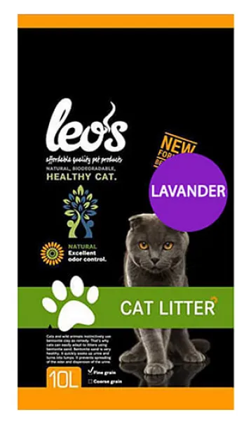 Leo's Cat Lavanta Kokulu İnce Bentonit 10 lt Kedi Kumu