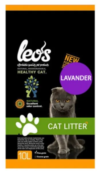 Leo's Cat Lavanta Kokulu Kalın Bentonit 10 lt Kedi Kumu