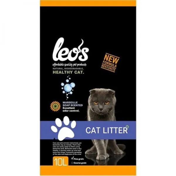 Leo's Cat Litter Marsilya Sabunlu Bentonit Kalın Taneli 10 lt Kedi Kumu