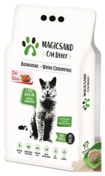 Magicsand Çilek Kokulu İnce Taneli 20 lt Kedi Kumu