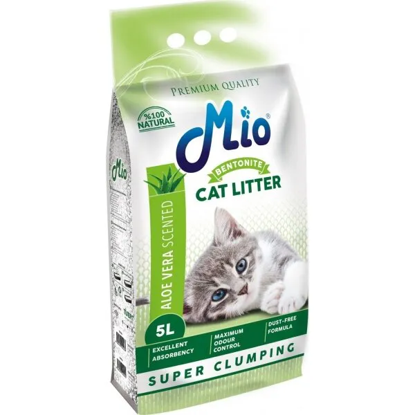 Mio Aloe Vera Kokulu Bentonit Topaklaşan 5 lt Kedi Kumu